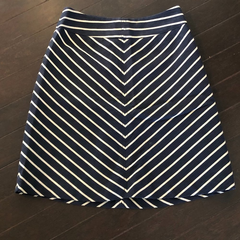 The Limited Navy Chevron Skirt
